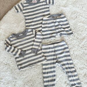 Hanna Andersson Neutral Striped Pajama Bundle 18-24 months